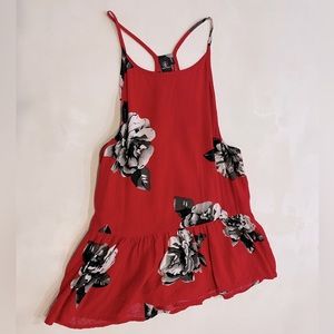 XS Red Floral Volcom Halter